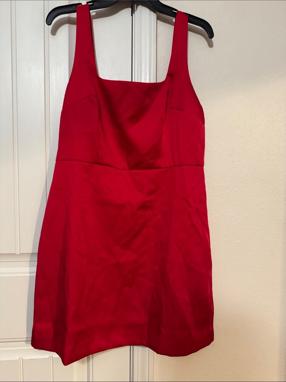 Red Sleeveless Square-Neck Mini Dress